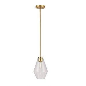 CANVAS Hillside 1-Light Pendant Light Brushed Gold Clear Glass 152-2609-0